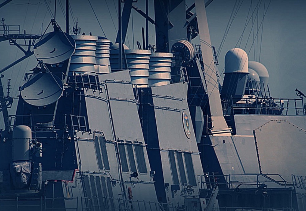 Closeup of navy ship